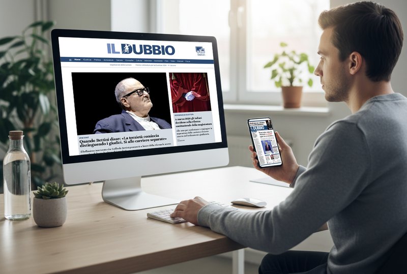  Un utente legge il giornale Il Dubbio sia sul sito web che sullo smartphone 